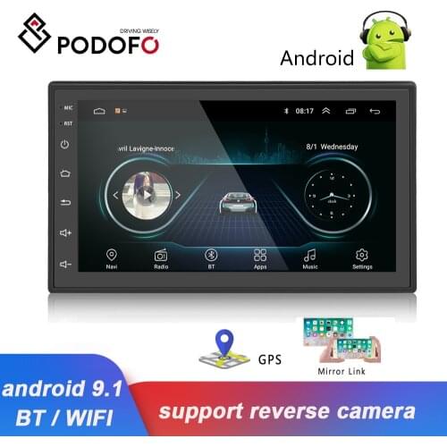 Podofo Android 8.1 Car Radio GPS Bluetooth MP5 Multimedia player 2 Din 7'' FM WIFI Auto Audio Universal Backup Monitor Autoradio