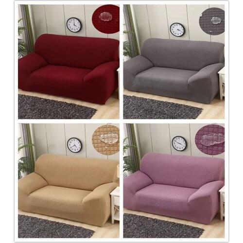 Black Corn Velvet Sofa Cover Stretchable Elastic Waterproof Covers Stretch Slipcover All-Inclusive Couch Cover for Living Room