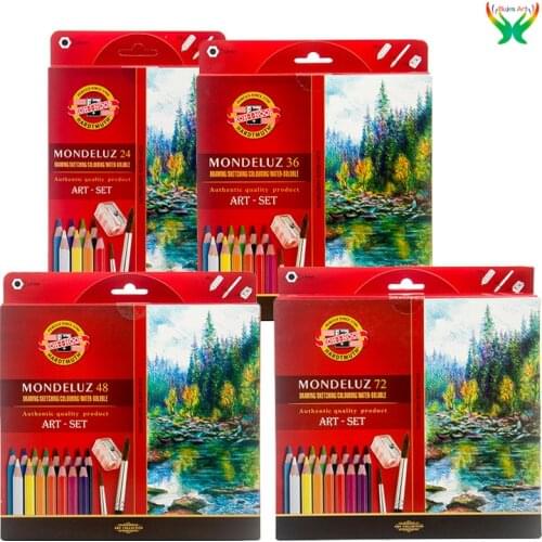 Czech Kohinoor 72 Color Water Soluble Color Lead 24/36/48 Color Filled Painting Professional Hand Painted Pen Paper Box Set
