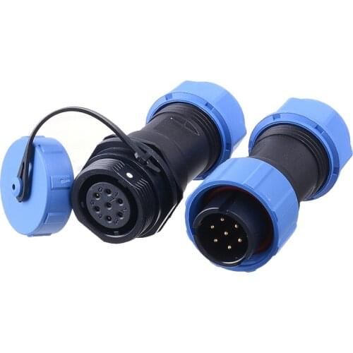 CNLEIFU SP17 2 3 4 5 7 9 10 Pin Waterproof IP68 Electrical In-line Cable Wire Power Connector Aviation Male Plug Female Socket