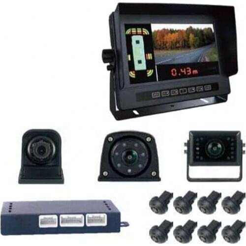 Proximity sensor with video overlay for trucks truck parking sensor reverse sensor