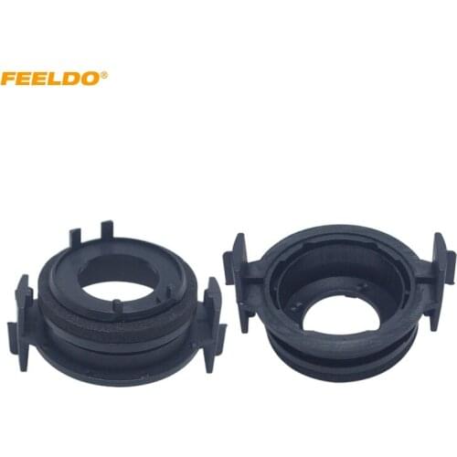 FEELDO 2x H7 LED Headlamp Bulb Base Holders Adapter For BMW E46 3 Series LED Headlight Clip Retainer Scokect Adapter