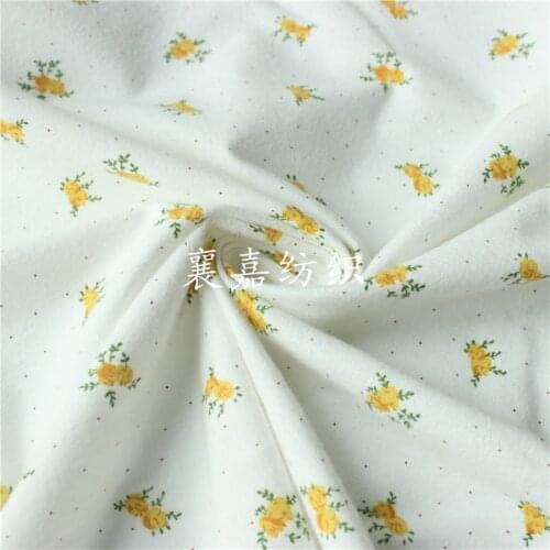 Cotton Flannel Pastoral Clothing Small Floral Fabric Autumn and Winter Shirt Skirt Fabric