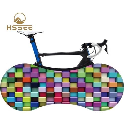 HSSEE 2020 fashion bicycle indoor dust cover high-quality elastic fabric non-fading MTB road bike tire protection cover