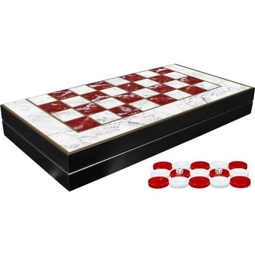 Classic Red Marble Backgammon Set First Quality MDF Family Board Games Gift For Birthday Black Friday Female Male Friend