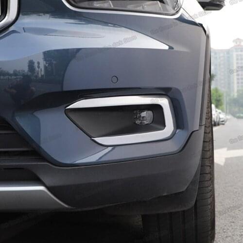 Lsrtw2017 Car Front Fog Light Trims Head Lamp Moldings for Volvo Xc40 2019 2020 2021 Accessories Auto Styling Chrome Sticker