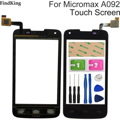 4.0" Mobile Touch Screen For Micromax A092 Touch Screen Digitizer Sensor Outer Glass Lens Panel Tools 3M Glue