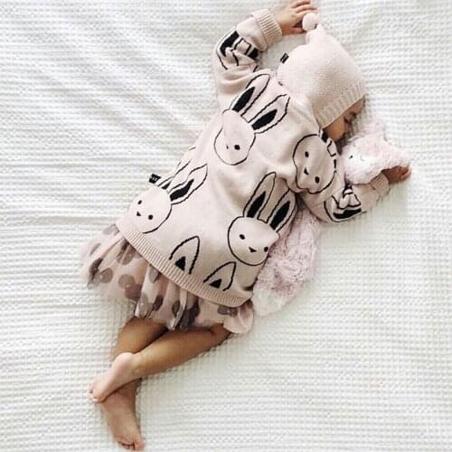 Fashion Baby Girls Cardigans Cartoon Rabbit Boys Sweaters Coat Autumn Winter Kids Jackets Cotton Knitwear For Girls Clothing