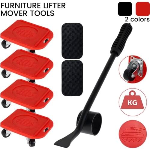 Dropshipping Furniture Mover Set Furniture Mover Tool Transport Lifter Heavy Stuffs Moving Wheel Roller Bar Hand Tools 5 Pcs Set