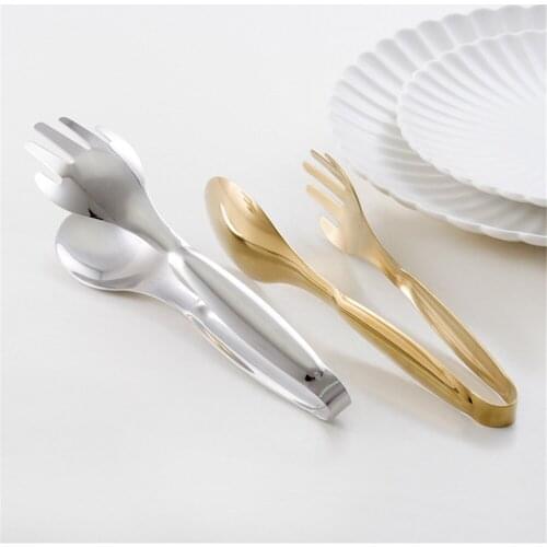 Stainless Steel Food Tongs Gold Sliver Kitchen Utensils Buffet Cooking Tools BBQ Clips Bread Steak Tong Clip Kitchen Accessories