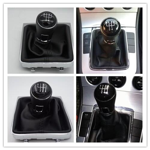 New Car Gear Shift Knob With Black Collar Boot Cover for Volkswagen VW Passat B7 2011 2012 2013 2014 2015 Car Styling 5/6 Speed