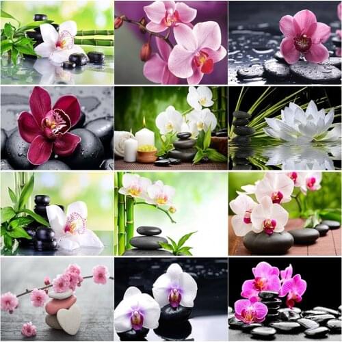 New 5D DIY Diamond Painting Bamboo Flower Embroidery Cross Stitch Rhinestones Full Square Round Drill Crafts Art Home Decor Gift