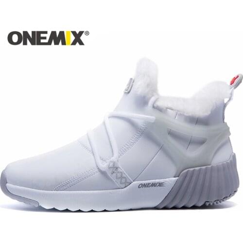 ONEMIX 2020 Winter Snow Boots For Men Warm Fur Waterproof High Top Outdoor Durable Sneakers Women Walking Trekking Hiking Shoes