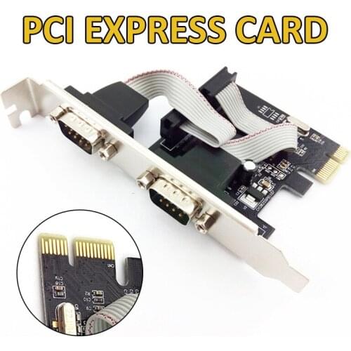 Pohiks 1pc High Quality PCI-E to Dual Serial Port Expansion Card For Microsoft Windows XP/Vista/7/8/8.1/10