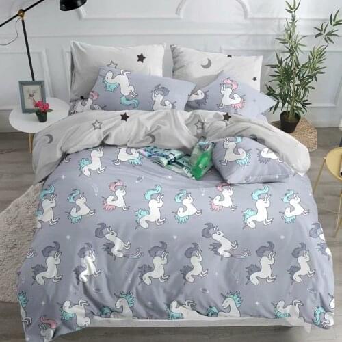 Bedclothes B39 Quality Super Soft Unicorn Bedding Cartoon Duvet Cover Set 3D Dinosaur World Bed Set 2/3pcs Twin Kids Bedding Set