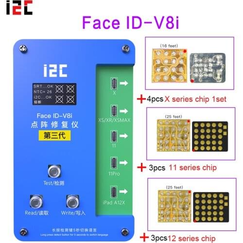 I2C IFace-V8 Dot Matrix Programmer Universal chip For iPhone X-12 pro max & iPad A12 Face ID Reading Writing Programmer