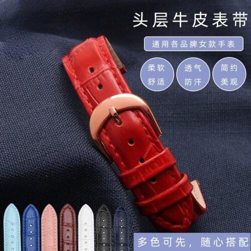 Genuine Leather Watch Band for Folli Follie EBOHR Titus King Watch Strap Female Color Leather Belt 14cm 16 Cm 18cm
