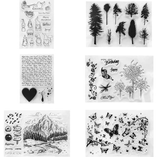 Christmas Gnome Mountains Silicone Clear Stamps 2020 DIY Scrapbooking Embossing Photo Album Decor Paper Card Craft Supplies