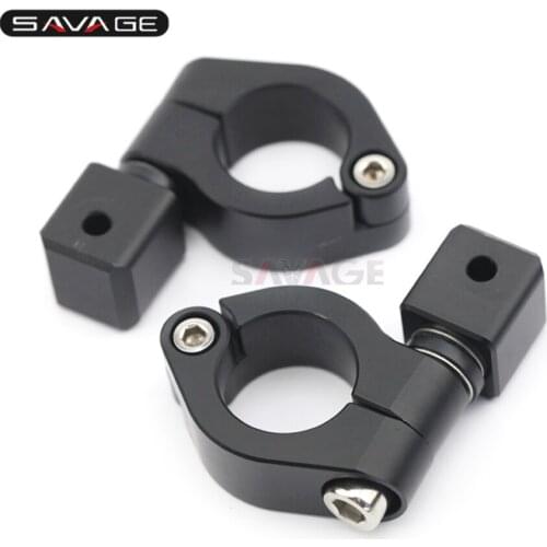 Universal 25mm Driving Aux Lights Supporter Fog Lamp Bracket Motorcycle Accessories Motos Mount Left And Right Black