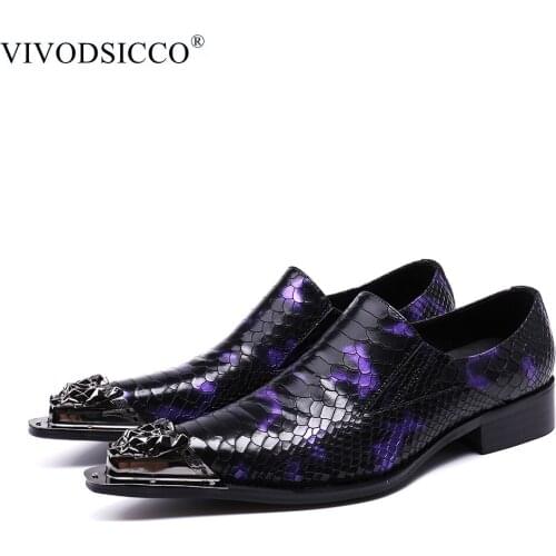 VIVODSICCO New Business Office Men Dress Shoes Man Genuine Leather Shoes Wedding Shoes Social Sapato Male Oxfords Flats Shoes