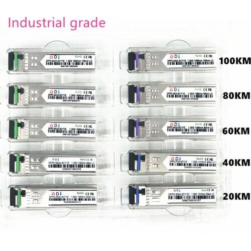 LC SFP Fiber optic module Industrial grade -40~+80 Celsius 1.25G20/40/60/80/100KM 1310/1490/1550nm compatible optical module