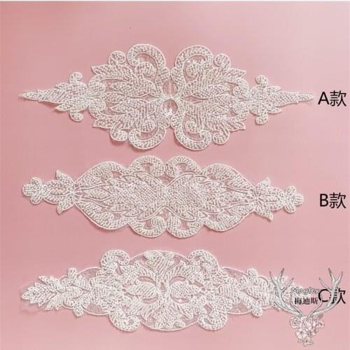 Embroidery beads lace applique accessories materials headdress waist diy dance clothes beading appliques