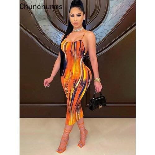 Sexy Print Hollow Out Backless Dress For Women Spaghetti Strap Bodycon Summer Dresses Fashion Night Club Party Dress 2021