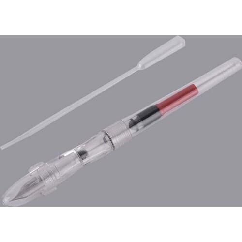 1pcs Portable Transparent High Capacity Fine Nib Fountain Pen Lightweight Gift Fountain Pen With Dropper Office Student Supplies