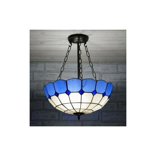 16inch European style Mediterranean blue white color pendant light bar room restaurant hang lamps