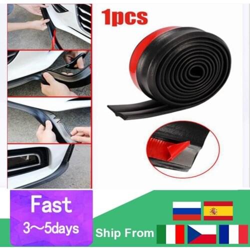 2.5M Car Bumper Lip Stickers Car Front Bumper Lip Rubber Car Bumper Protectors Exterior Mouldings Bumper Lip Strip 65mm Width