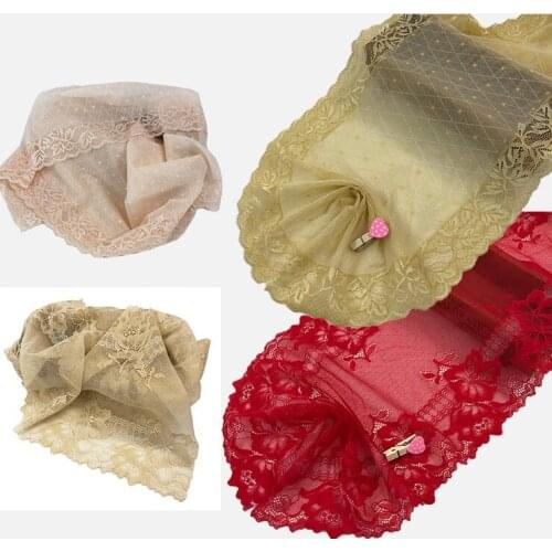 2 Meters High Quality Beautiful Red Lace Stretch Elastic Trim Ribbon Fabric DIY Crafts Sewing Supplies Decoration Accessory