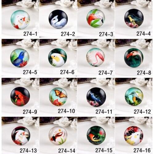 20pcs Bird 12mm 20mm 25mm 30mm Glass Beads Cabochon DIY For Tray setting finding Pendant 274-1-274-16