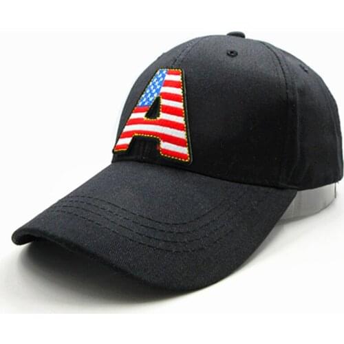2021 American Flag a Embroidery Cotton Baseball Cap Hip-hop Cap Adjustable Snapback Hats for Men and Women 62