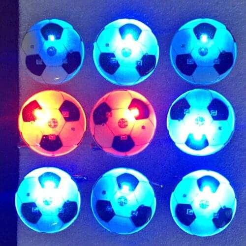 New 24pcs LED football cartoon Flashing Light Up Badge/Brooch Pins birthday party Favors Christmas Party Valentines day gifts