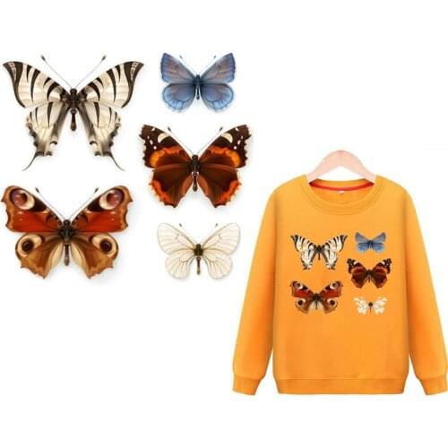 3D Butterfly Patch Set Iron on Transfer Girls Stickers Patches for Kids Girl Clothing T-shirt DIY Heat Press Heat Transfer G
