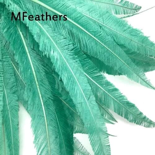 50-55CM 20-22 Inches Mint Green Dyed Nandu Ostrich Feathers Natural Real Ostrich Wedding Carnival Backpieces Plumes DIY Ostrich