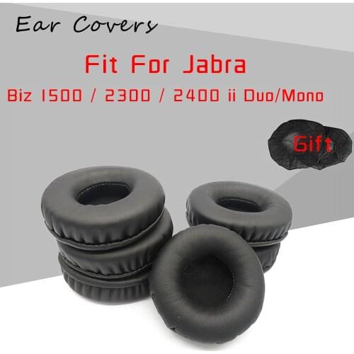 Ear Pads For Jabra Biz 1500 / 2300 / 2400 ii Duo / Mono Headphone Earpads Replacement Headset Ear Pad PU Leather Sponge Foam