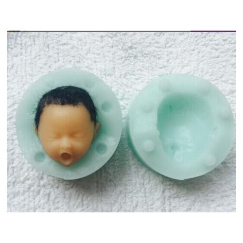 Cake Decoration Mold Cute Baby Mold F1874 DIY Baby Head Silicone Mold Fondant Silicon Mold