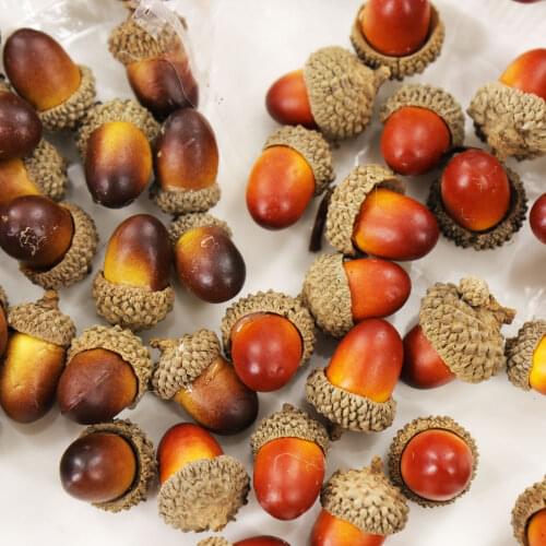 20pcs 3.3x2.3cm Artificial Simulation Small Acorn Plant Wedding Decoration Fake Fruit Christmas Home Decor Photography Props