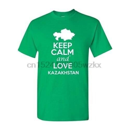 Keep Calm And Love Kazakhstan Country Nation Patriotic Novelty Adult T-Shirt Tee