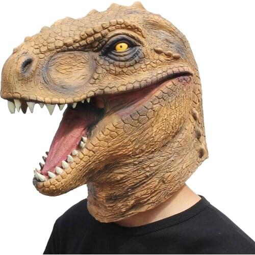Halloween Costume Party Animal Head Mask Dinosaur Cosplay Face Mask Halloween Carnival Party Props Gift for Men Kids Masquerade
