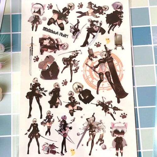 1 Set Nier: Automata Tattoo Sticker Anime Stickers Kids Tattoo Toys