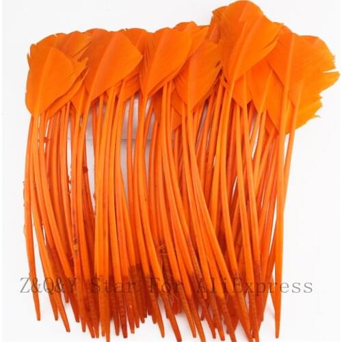 Natural 25-30CM Turkey Nest Lin Shear Round Head Dyeing Orange DIY Craft Ornament Head Decorative Feather