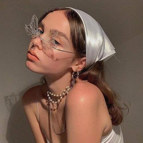 New 2020 Fashion Fire Dragonfly Sunglasses Ladies Mens Brand Design Rimless Glasses Luxury Trend Narrow Sunglasses Streetwear