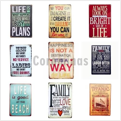 New Arrival Family Rules Iron Metal Poster Tin Sign Plate Wall Decoration Bar Sign Vintage Art Painting Family Rule Plaque