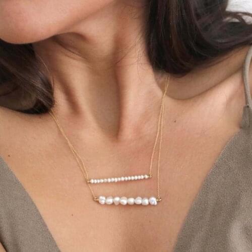 925 Silver/Gold Filled Natural Baroque Pearl Necklace Handmade Jewelry Choker Pendants Boho Collier Femme Kolye Necklace