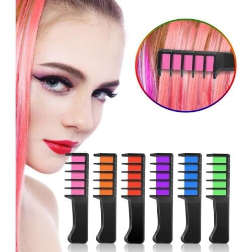 Professional hair styling tools hair brush Temporary Hair Chalk Dye Powder With Comb Salon Hair Mascara Crayons DIY D301105
