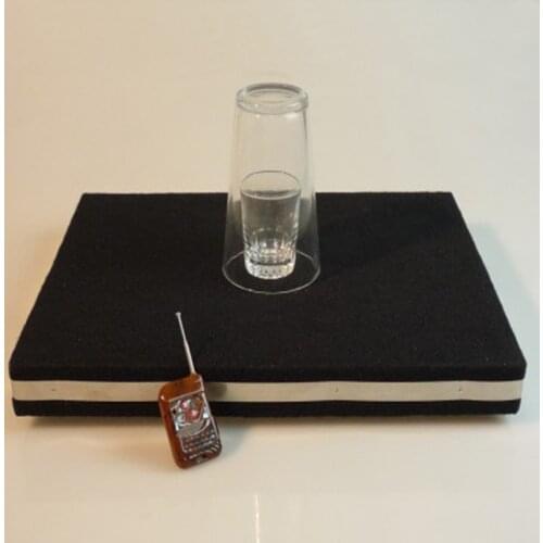Remote control Glass Breaking Table and Coin Into Glass Mat Magic Tricks For Professional Magicians Mentalism Gimmick Props