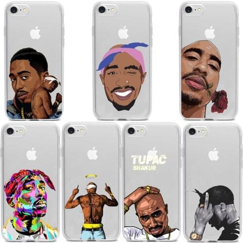 Rapper Tupac 2Pac Makaveli Soft transparent TPU Phone Cases Capa para iPhone11 11pro 5 6 7 8 Plus X XR Xmax Fundas Coque Case