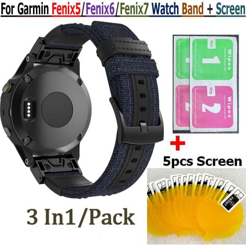 22mm Quick Release Strap Leather Band for Garmin Fenix 6 5 Watch Bracelet Easyfit Wrist for Garmin Fenix5 6 Screen Protective